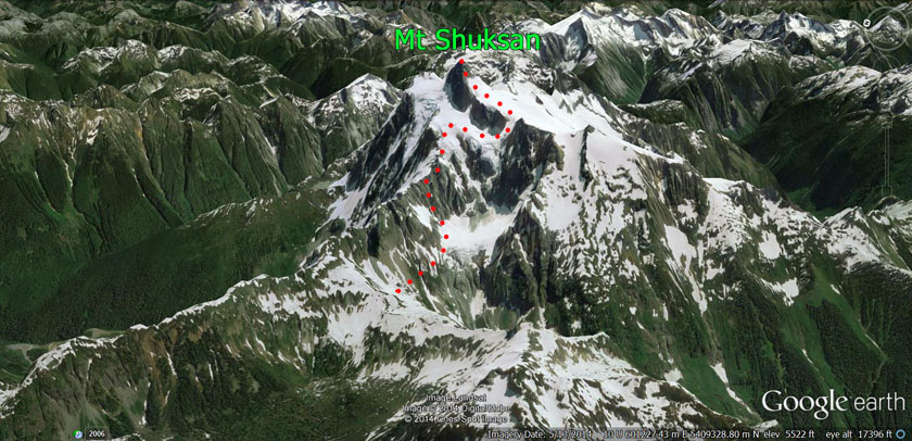 Route on Mt Shuksan